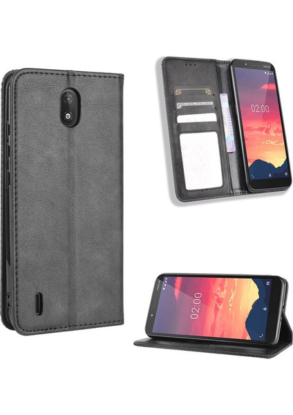 Nokia C2 Kart Yuvalı Deri Cüzdan Telefon Kılıfı (Yurt Dışından)