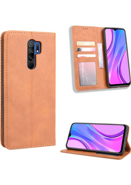 Xiaomi Redmi 9 Kart Yuvalı Deri Cüzdan Telefon Kılıfı (Yurt Dışından)