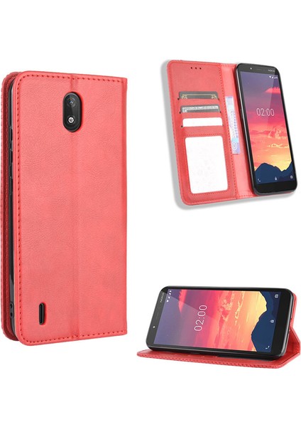 Nokia C2 Kart Yuvalı Deri Cüzdan Telefon Kılıfı (Yurt Dışından)