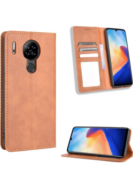 Blackview A80 Kart Yuvalı Deri Cüzdan Telefon Kılıfı (Yurt Dışından)