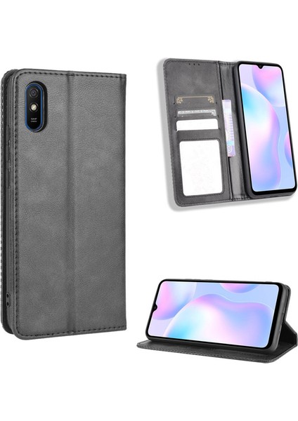 Xiaomi Redmi 9A Kart Yuvalı Deri Cüzdan Telefon Kılıfı (Yurt Dışından)