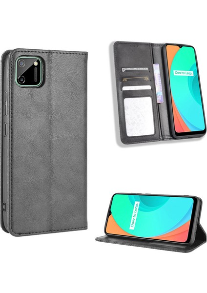 Oppo Realme C11 Kart Yuvalı Deri Cüzdan Telefon Kılıfı (Yurt Dışından)