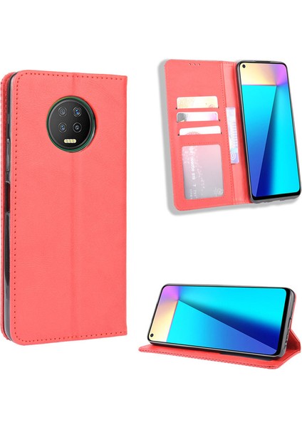 Infinix Note 7 Kart Yuvalı Deri Cüzdan Telefon Kılıfı (Yurt Dışından)