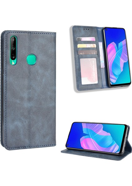 Huawei P40 Lite E Kart Yuvalı Deri Cüzdan Telefon Kılıfı (Yurt Dışından)