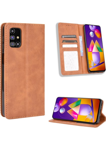 Samsung Galaxy M31S Cüzdan Deri Flip Telefon Kılıfı (Yurt Dışından)