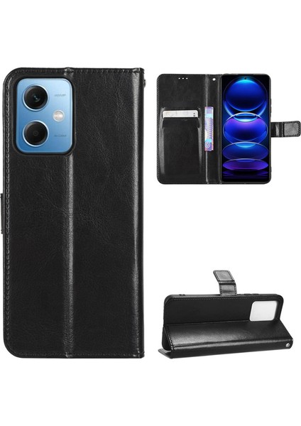 Xiaomi Redmi Note 12 Için Kordonlu Deri Cüzdan Telefon Kılıfı (Yurt Dışından)