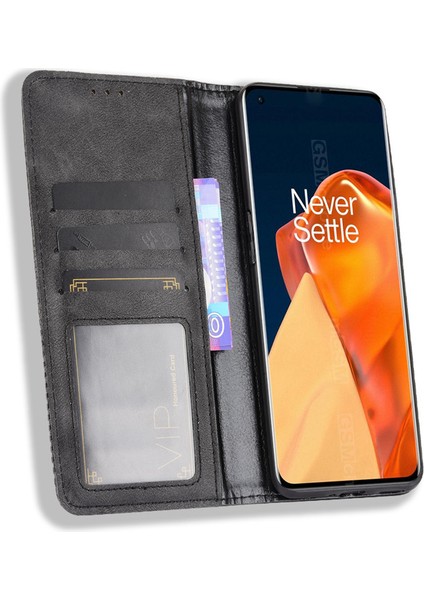 Oneplus 9 Kart Yuvalı Deri Cüzdan Telefon Kılıfı (Yurt Dışından)