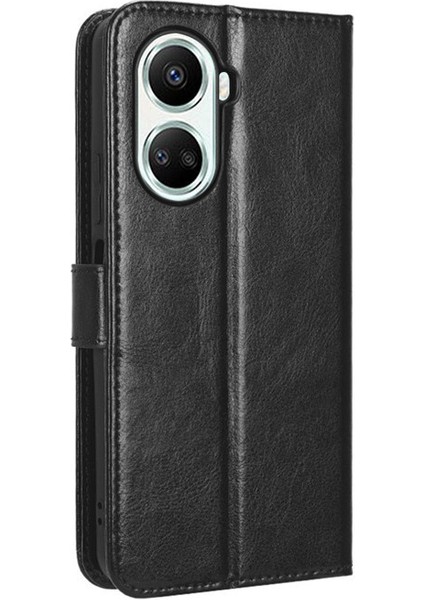 Huawei Nova 10 Se Için Kordonlu Deri Cüzdan Telefon Kılıfı (Yurt Dışından)
