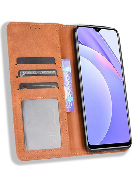 Xiaomi Redmi 9t Kart Yuvalı Deri Cüzdan Telefon Kılıfı (Yurt Dışından)