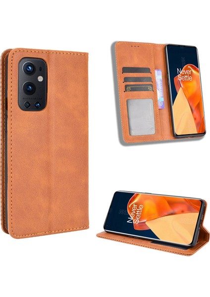 Oneplus 9 Kart Yuvalı Deri Cüzdan Telefon Kılıfı (Yurt Dışından)
