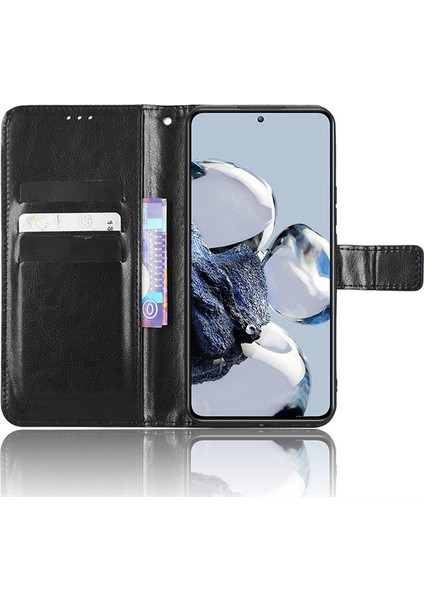Xiaomi Mi 12T Pro Için Kordonlu Deri Cüzdan Telefon Kılıfı (Yurt Dışından)