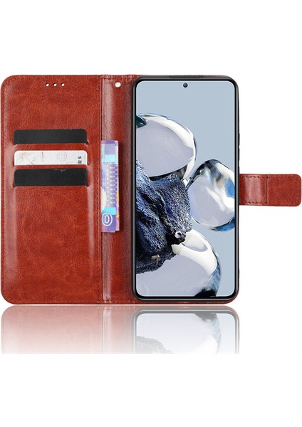 Xiaomi Mi 12T Pro Için Kordonlu Deri Cüzdan Telefon Kılıfı (Yurt Dışından)