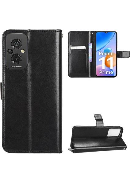 Xiaomi Redmi 11 Prime 5g Için Kordonlu Deri Cüzdan Telefon Kılıfı (Yurt Dışından)