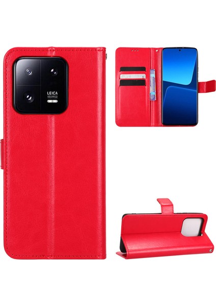 Xiaomi Mi 13 Için Kordonlu Deri Cüzdan Telefon Kılıfı (Yurt Dışından)
