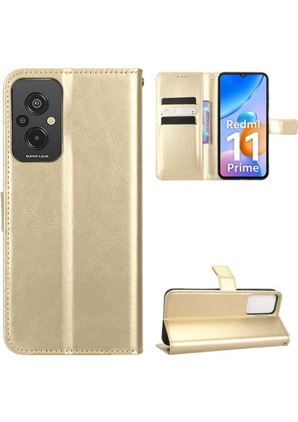 Xiaomi Redmi 11 Prime 5g Için Kordonlu Deri Cüzdan Telefon Kılıfı (Yurt Dışından)