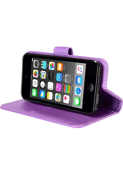 Ipod Touch 7 Kart Yuvalı Deri Cüzdan Telefon Kılıfı (Yurt Dışından)