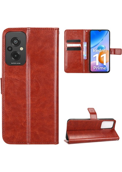 Xiaomi Redmi 11 Prime 5g Için Kordonlu Deri Cüzdan Telefon Kılıfı (Yurt Dışından)