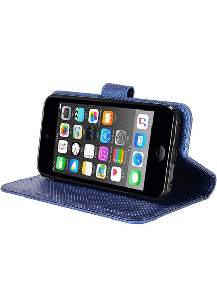 Ipod Touch 7 Kart Yuvalı Deri Cüzdan Telefon Kılıfı (Yurt Dışından)