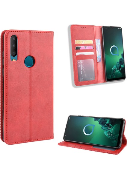 Alcatel 3x (2019) Cüzdan Deri Flip Telefon Kılıfı (Yurt Dışından)