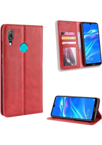 Huawei Y7 Prime 2019 Cüzdan Deri Flip Telefon Kılıfı (Yurt Dışından)