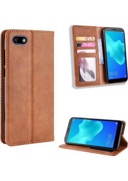 Huawei Y5 Lite 2018 Cüzdan Deri Flip Telefon Kılıfı (Yurt Dışından)