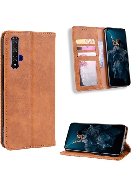 Huawei Nova 5t Cüzdan Deri Flip Telefon Kılıfı (Yurt Dışından)