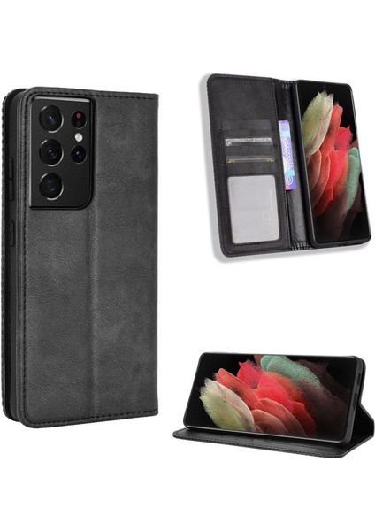 Samsung Galaxy S21 Ultra Cüzdan Deri Flip Telefon Kılıfı (Yurt Dışından)