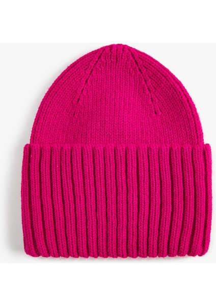 Lastikli Örgü Bere Kenarları Geniş Katlı