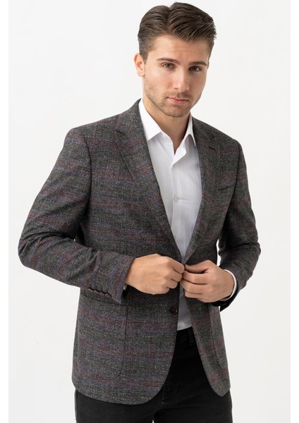 Whitestone Treviso C3006 Yarım Astar Likralı Regular Fit 6 Drop Ceket Desenli modelleri