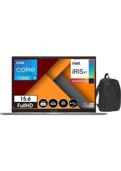 Vivobook X1504VA-NJ103 Intel Core I5 1335U 40GB 512GB SSD 15.6" WINDOWS11HOME Fhd Dizüstü Bilgisayar X1504VA-NJ10330+WEBLEGELSINÇANTA