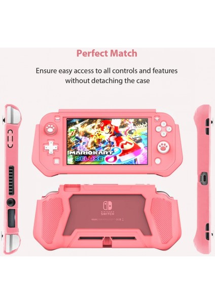 Switch Lite Kılıf Nintendo Switch Lite Için Koruyucu Kılıf Nintendo Switch Lite ile Uyumlu Ekran Koruyucu Kapak Çıkarılabilir Tpu+Dahili Pc Ekranlı El Tutma Kılıfı (Yurt Dışından)