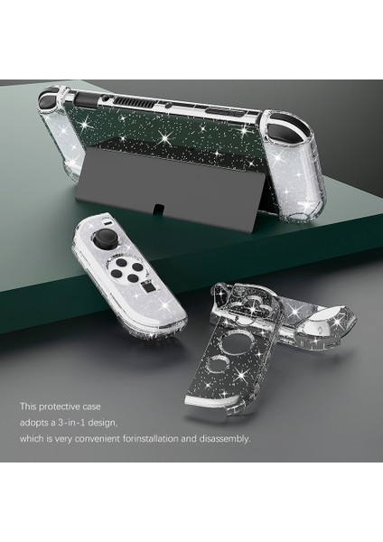Nintendo Switch OLED Model 2021 Için Parlak Şeffaf Kılıf Switch OLED ve Joy Con Denetleyicisi Için Sert Koruyucu Kapak - Takılabilir Kristal Parlak Cilt (Yurt Dışından)
