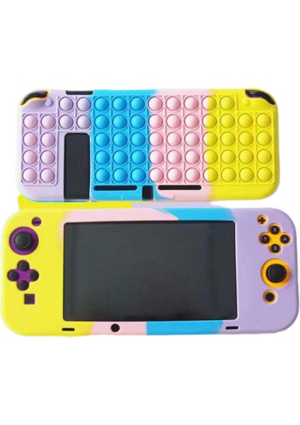 Switch Case Için Fidget Pop Bubble Case Renkli Yumuşak Silikon Koruyucu Kapak Çizilmez Nintendo Switch 6.2-Sarı Pembe Mavi Mor ile Uyumlu (Yurt Dışından)