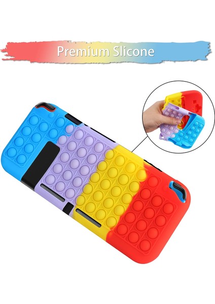 Switch Case Için Fidget Pop Bubble Case Renkli Yumuşak Silikon Koruyucu Kapak Çizilmez Nintendo Switch 6.2-Sarı Pembe Mavi Mor ile Uyumlu (Yurt Dışından)