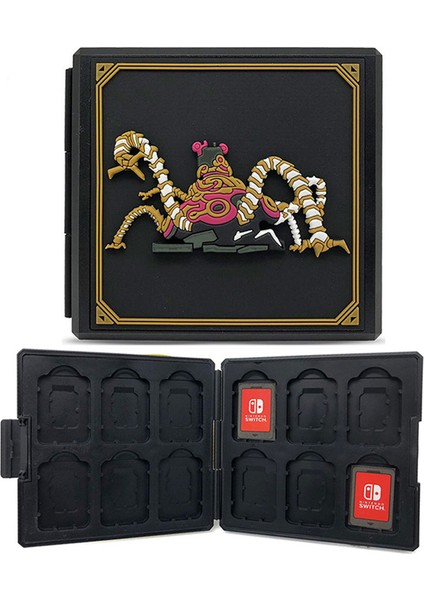 Switch Oyunları ve Mikro Sd Kartlar Için Switch Oyun Çantası 12 Yuvalı Yumuşak Kauçuk Astar 3D Desenli Sert Kabuk Switch Oyun Kartlarını Saklamak Için Ince ve Taşınabilir Kutu (Yurt Dışından)