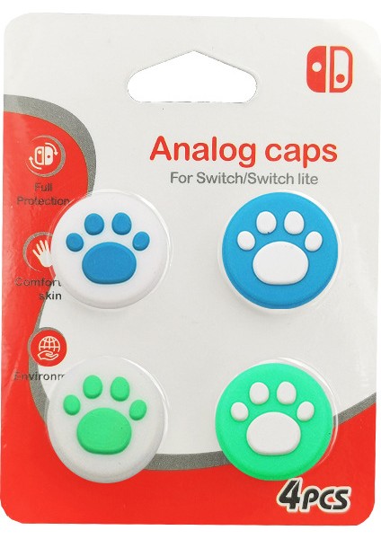 Sevimli Kedi Pençe Tasarımlı Başparmak Kavrama Kapakları Switch & Switch Lite ve Switch OLED ile Uyumlu Joystick Kapağı Yumuşak Silikon Kapak (Yurt Dışından)