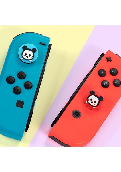 Nintendo Switch/lite/oled Için 4 Adet Sevimli Başparmak Kavrama Kapakları Joy-Stick Düğme Çubuğu Kapağı Ns Denetleyici Joy-Cons Için Analog Ergonomik Kapak Joy-Cons(Kırmızı+Sarı) (Yurt Dışından)