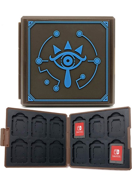 Switch Oyunları ve Mikro Sd Kartlar Için Switch Oyun Çantası 12 Yuvalı Yumuşak Kauçuk Astar 3D Desenli Sert Kabuk Switch Oyun Kartlarını Saklamak Için Ince ve Taşınabilir Kutu (Yurt Dışından)
