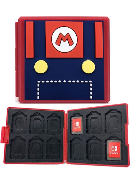 Switch Oyunları ve Mikro Sd Kartlar Için Switch Oyun Çantası 12 Yuvalı Yumuşak Kauçuk Astar 3D Desenli Sert Kabuk Switch Oyun Kartlarını Saklamak Için Ince ve Taşınabilir Kutu (Yurt Dışından)