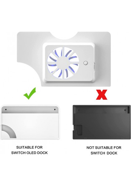 Switch OLED Soğutma Fanı Switch OLED Dock Fanı Switch OLED Aksesuarları - Beyaz (Yurt Dışından)