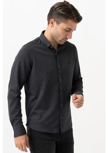 Busto Arsizio G3009 Slim Fit Gömlek Laci Gri modelleri