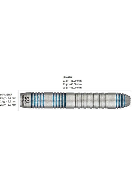 T95 Core Xl Blue Type 2 % 95 Tungsten Çelik Uçlu Dart Oku