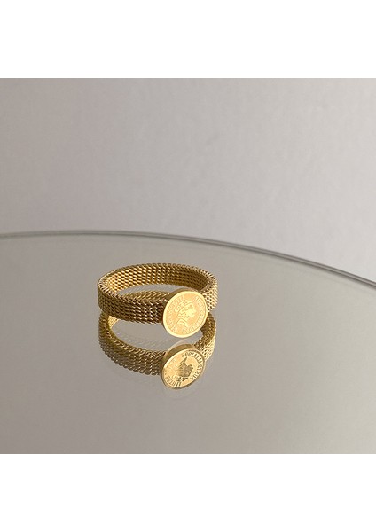 Moda Çift Yüzük Altın-Titanyum Çelik Yüzük (Yurt Dışından)