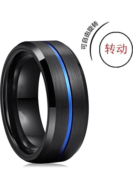 Siyah Tabanı Mavi Oluklu, Dönebilen Şık Çift Halkası (Yurt Dışından)