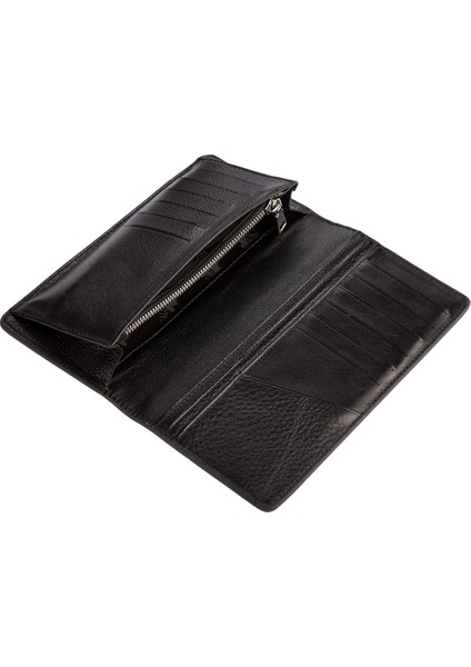 Karali Deri Deri Unisex Portföy Cüzdanı Siyah BC158-01 fırsatları