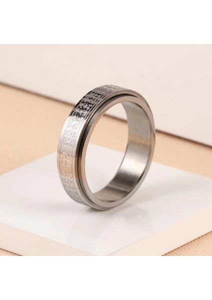 Moda Çift Yüzük Gümüş Kalp Meridyen Döner Yüzük (6mm) (Yurt Dışından)