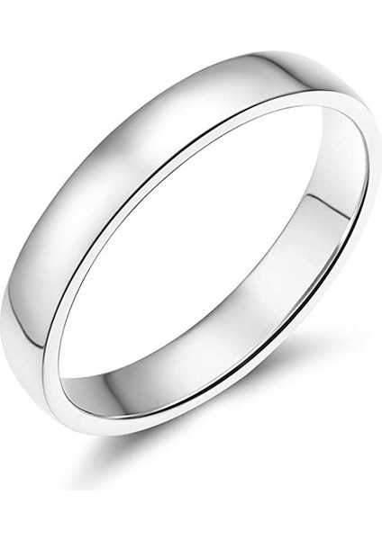 Moda Çift Yüzük Gümüş-Parlak Yüzük (4mm) (Yurt Dışından)