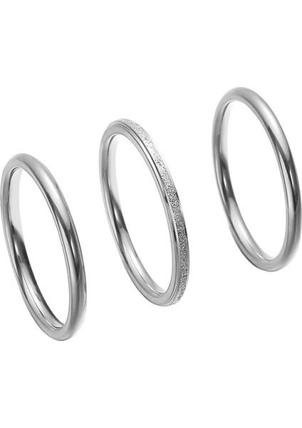Moda Çift Yüzük Gümüş-Üç Hayat Üç Dünya Üç Parçalı Set (Yurt Dışından)