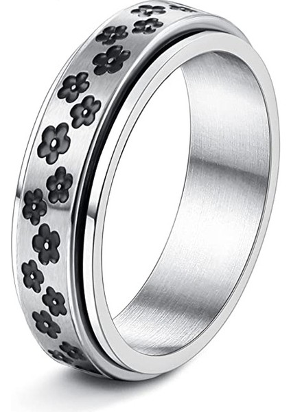 Moda Çift Yüzük Gümüş-Erik Çiçeği 1 (6mm) (Yurt Dışından)