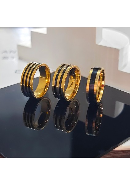 Moda Çift Yüzük Altın-Üç Parça Set (Yurt Dışından)